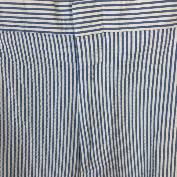 Berle Shorts Men’s 36R Blue/White Striped Flat Front Bermuda Seersucker Pockets - Picture 3 of 10